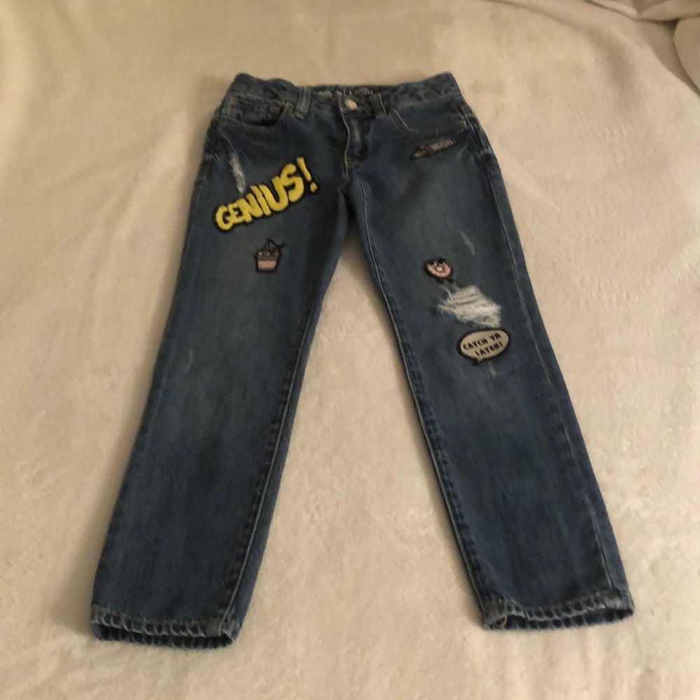 Bold Girlfriend Jeans with Cute Patches